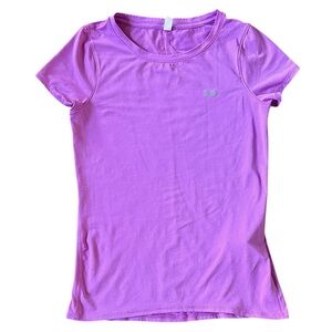 UNDER ARMOUR Heat Gear lilac purple short sleeve activewear athletic t-shirt S